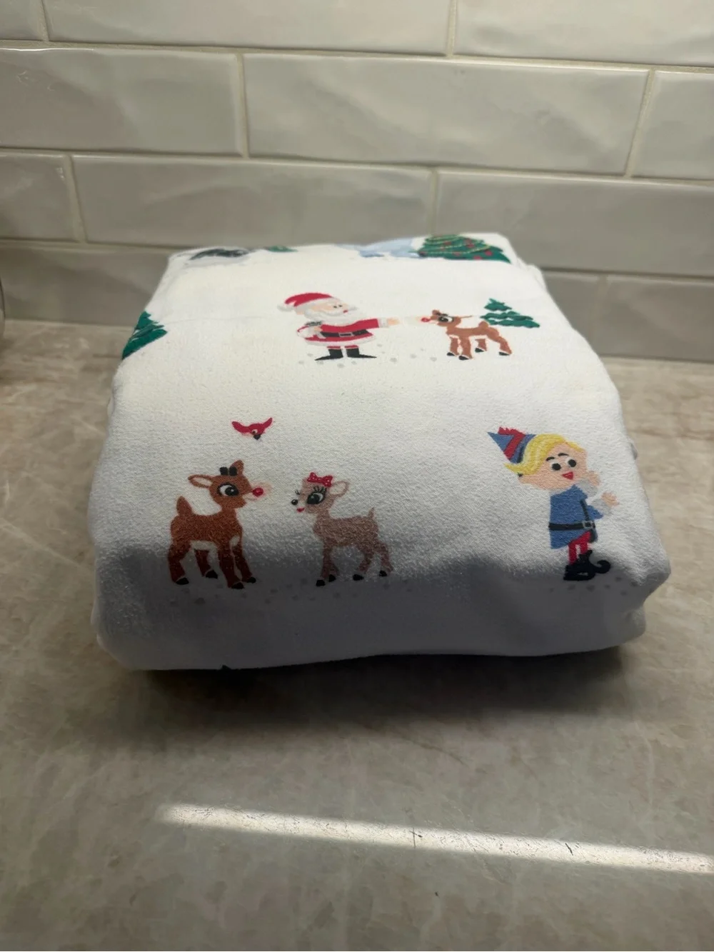 Pottery Barn Kids Rudolph Flannel Sheet Set